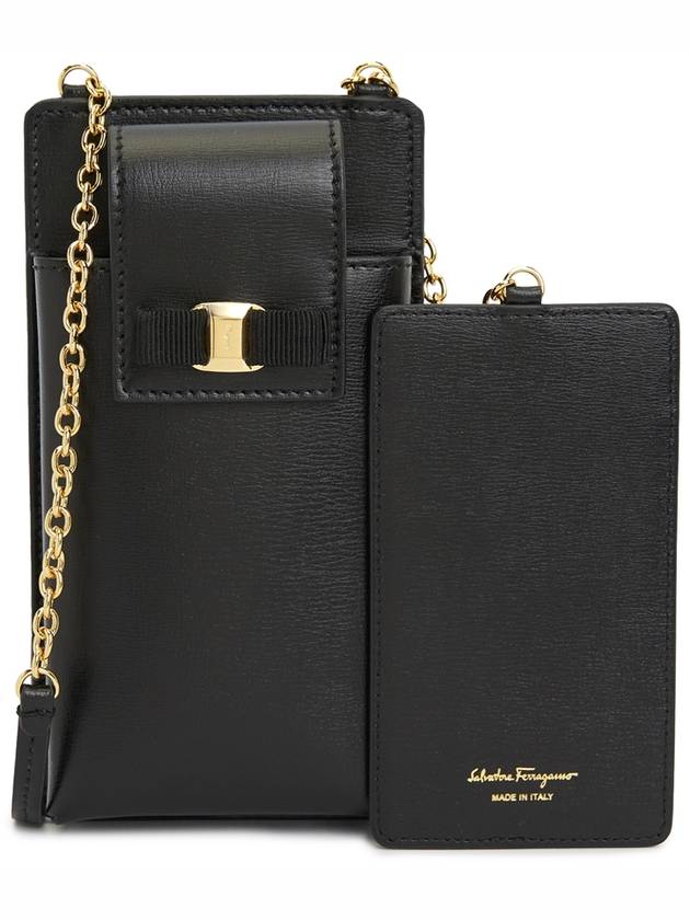 Vara Bow Calfskin Phone Case Black - SALVATORE FERRAGAMO - BALAAN 2