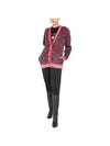 Leopard Jacquard Cardigan Pink - SAINT LAURENT - BALAAN 4