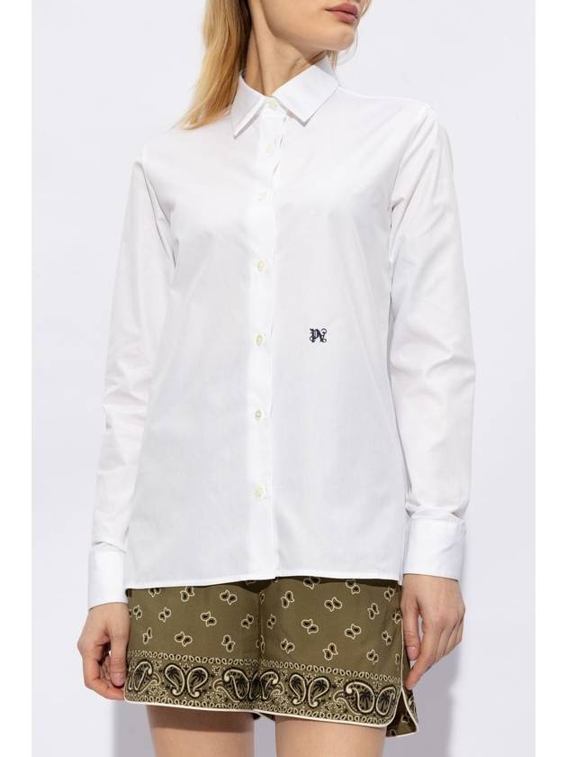 PA Monogram Cotton Shirt PWGE007S24FAB0010110 - PALM ANGELS - BALAAN 4