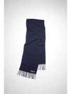 Wool Fringe Muffler Navy Blue - ACNE STUDIOS - BALAAN 2