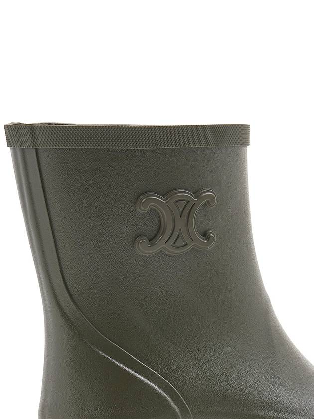 Natural Rubber Mid Rain Boots Khaki - CELINE - BALAAN 11