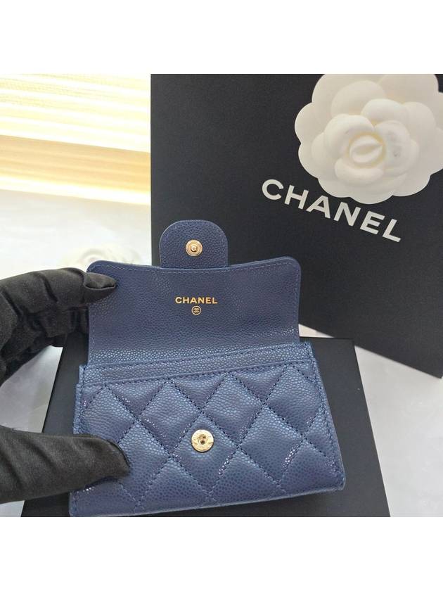 Classic Tok Card Wallet Navy Blue AP0214 - CHANEL - BALAAN 3