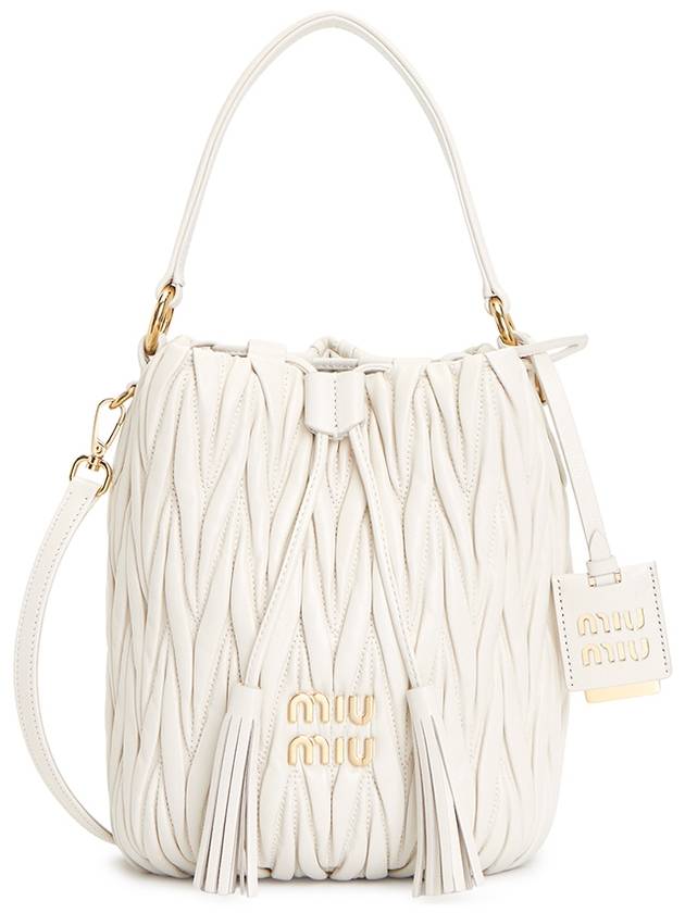 Matelasse Nappa Leather Bucket Bag White - MIU MIU - BALAAN 2