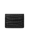 Monogram Logo Crocodile Card Wallet Black - SAINT LAURENT - BALAAN 6