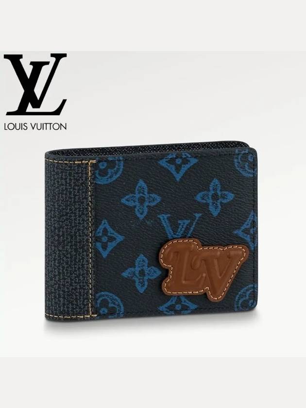 SLENDER Monogram Canvas Bicycle Wallet Blue - LOUIS VUITTON - BALAAN.