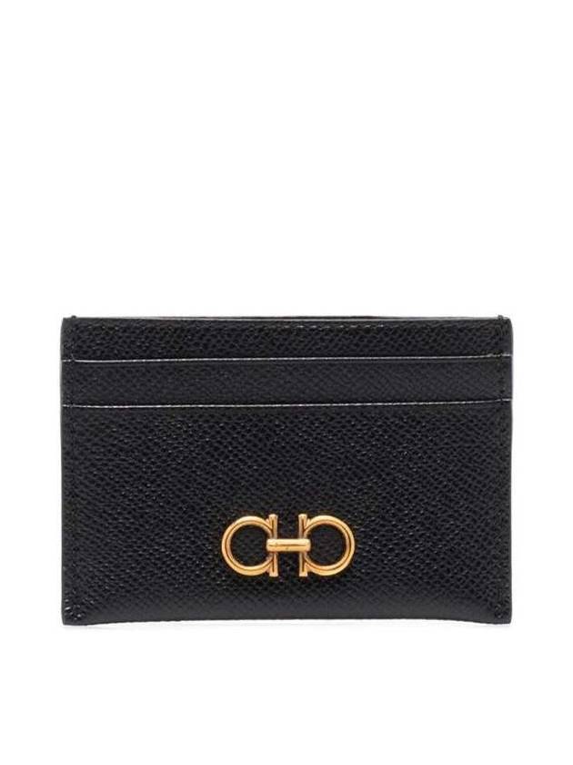 Gancini Card Wallet Black - SALVATORE FERRAGAMO - BALAAN 2