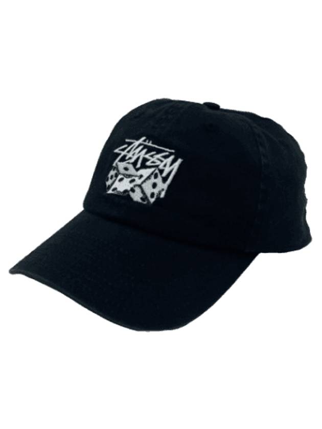 Two Dice Washed Low Pro Ball Cap Black - STUSSY - BALAAN 1