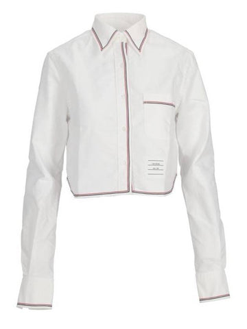 Classic cropped point collar shirt white - THOM BROWNE - BALAAN 1