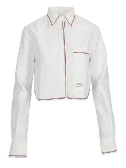 Classic cropped point collar shirt white - THOM BROWNE - BALAAN 2