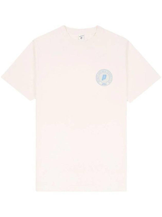 Prince Logo Print Cotton Short Sleeve T-Shirt Cream - SPORTY & RICH - BALAAN 1