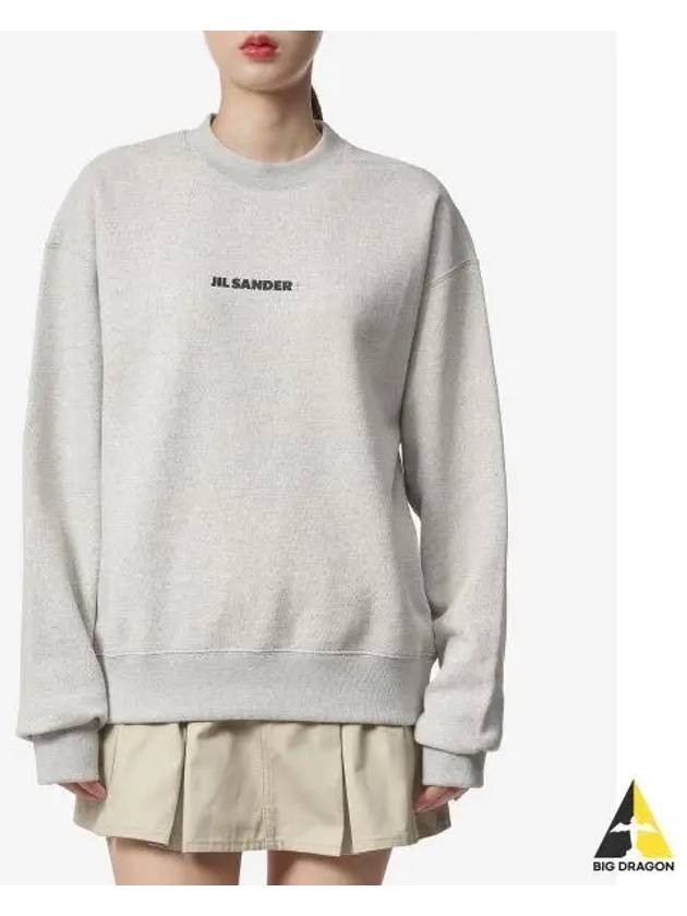 Front Logo Cotton Sweatshirt Grey - JIL SANDER - BALAAN 2