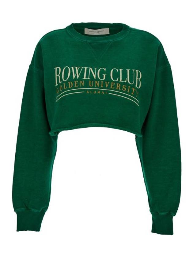 Crop Top Roundneck Long Sleeve T-Shirt Green - GOLDEN GOOSE - BALAAN 2