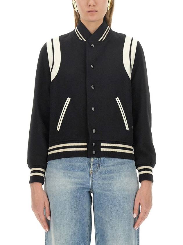 Teddy Jacket In Wool Black - SAINT LAURENT - BALAAN 3