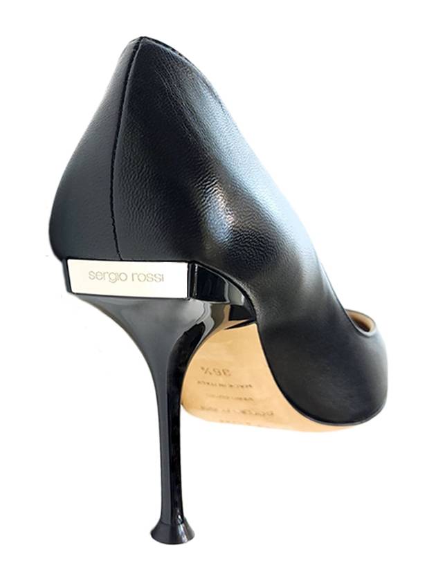 Women's Metal Logo Pumps Black A81753 MAGN05 1000 - SERGIO ROSSI - BALAAN 5