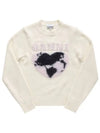 Heart Intarsia Knit Top Egret - GANNI - BALAAN 2