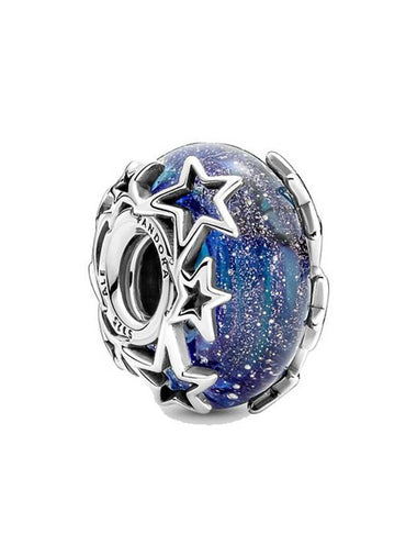 Galaxy Star Murano Bracelet Charm Silver Blue - PANDORA - BALAAN 1