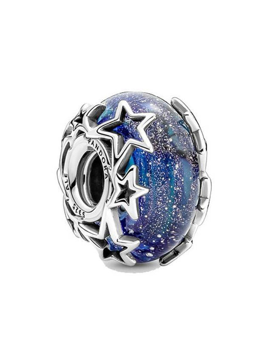 Galaxy Star Murano Charm Silver Blue - PANDORA - BALAAN 1