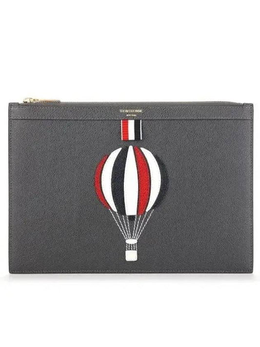 Air Balloon Applique Small Clutch Bag Gray - THOM BROWNE - BALAAN.