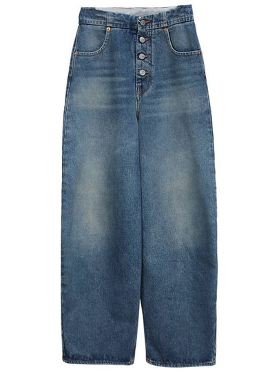 Women's Button Cotton Straight Jeans Blue - MAISON MARGIELA - BALAAN 2