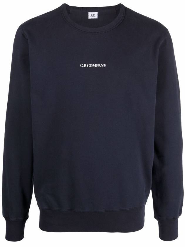 Mini Logo Sweatshirt Navy - CP COMPANY - BALAAN.