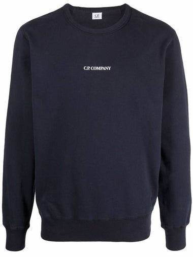 Light Fleece Small Logo Sweatshirt Navy - CP COMPANY - BALAAN 1