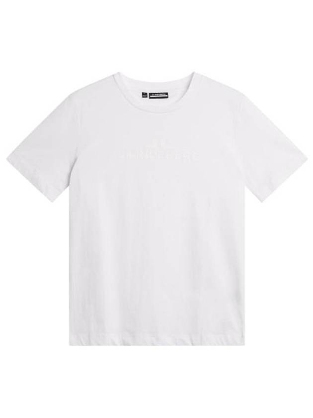 Alpha Logo Print Short Sleeve T-Shirt White - J.LINDEBERG - BALAAN 2