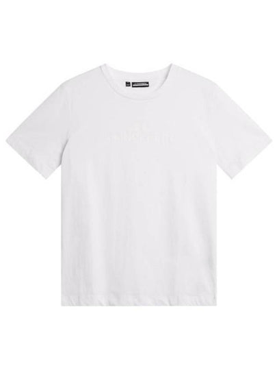 Alpha Logo Print Short Sleeve T-Shirt White - J.LINDEBERG - BALAAN 2