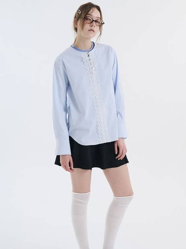 Center lace pinstripe blue 0101 - VOYONN - BALAAN 8