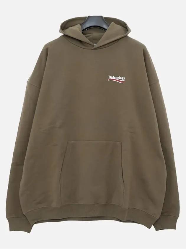 Men's Political Campaign Large Fit Hoodie Khaki - BALENCIAGA - BALAAN 3