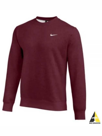 Team Club Crew Fleece Sweatshirt Dark Maroon - NIKE - BALAAN 2