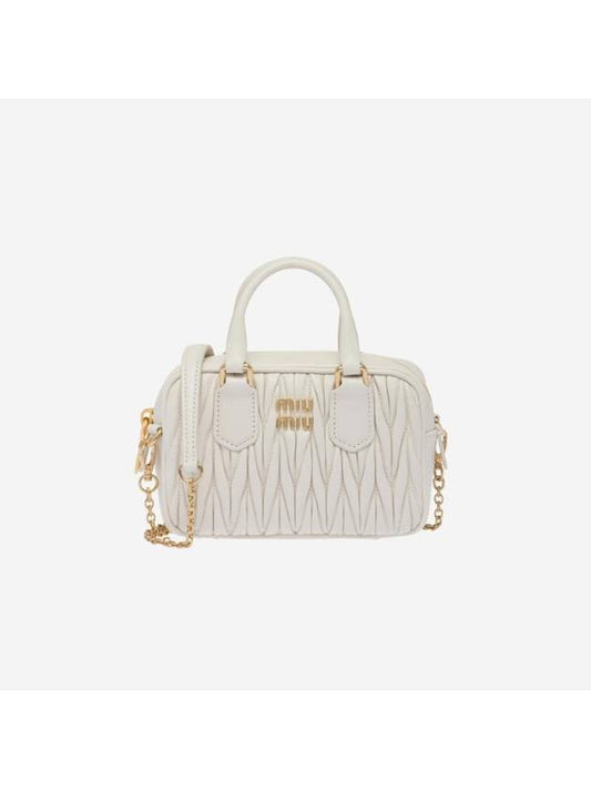 Materasse Nappa Leather Top Handle Mini Bag White - MIU MIU - BALAAN 1