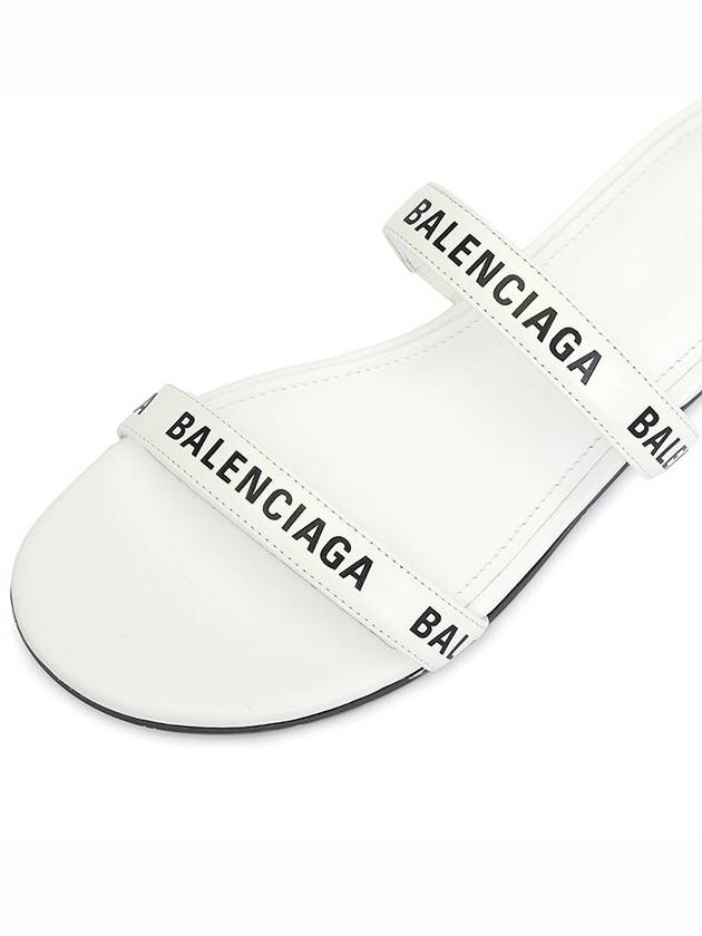 Logo Round Slippers White - BALENCIAGA - BALAAN 6