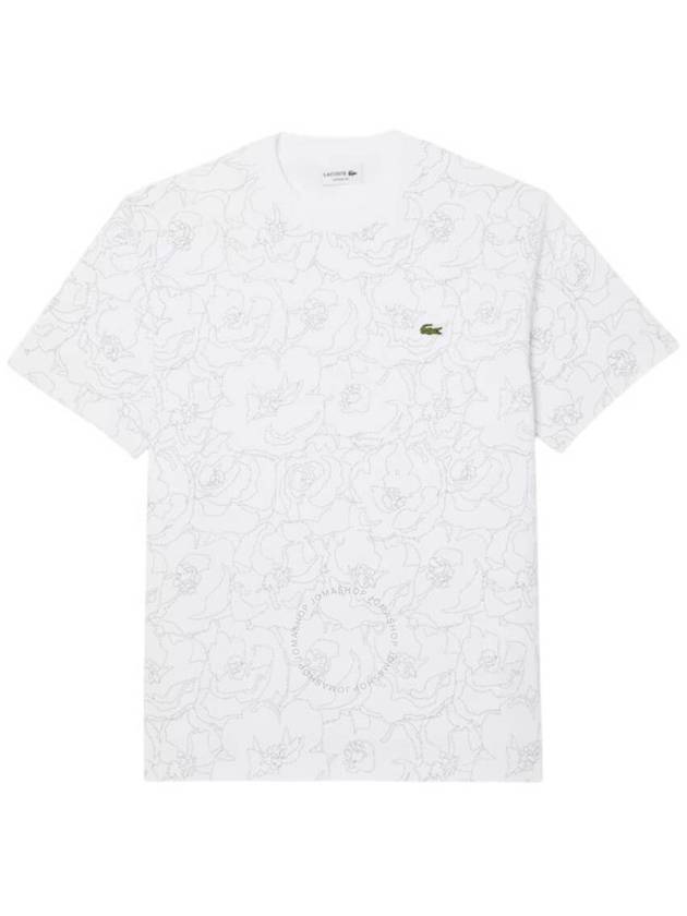 Lacoste Flower Print Cotton Jersey T Shirt Brand Size 6 X Large - LACOSTE - BALAAN 1