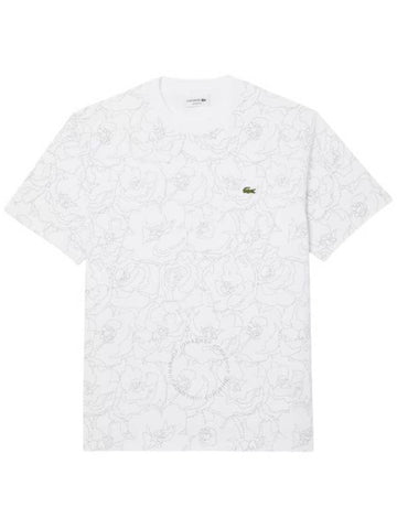 Lacoste Flower Print Cotton Jersey T Shirt Brand Size 6 X Large - LACOSTE - BALAAN 1