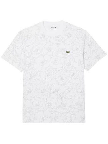 Lacoste Flower Print Cotton Jersey T Shirt Brand Size 6 X Large - LACOSTE - BALAAN 1