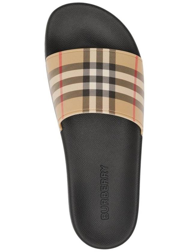 Check Furley Slippers Beige - BURBERRY - BALAAN 5