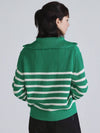 Striped Half Zip Knit Top Green - THE GREEN LAB - BALAAN 5