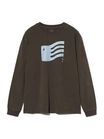 flag long sleeve t shirt brown - KIJUN - BALAAN 1