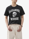 Skull Logo Print Short Sleeve T-shirt White Black - ALEXANDER MCQUEEN - BALAAN 2