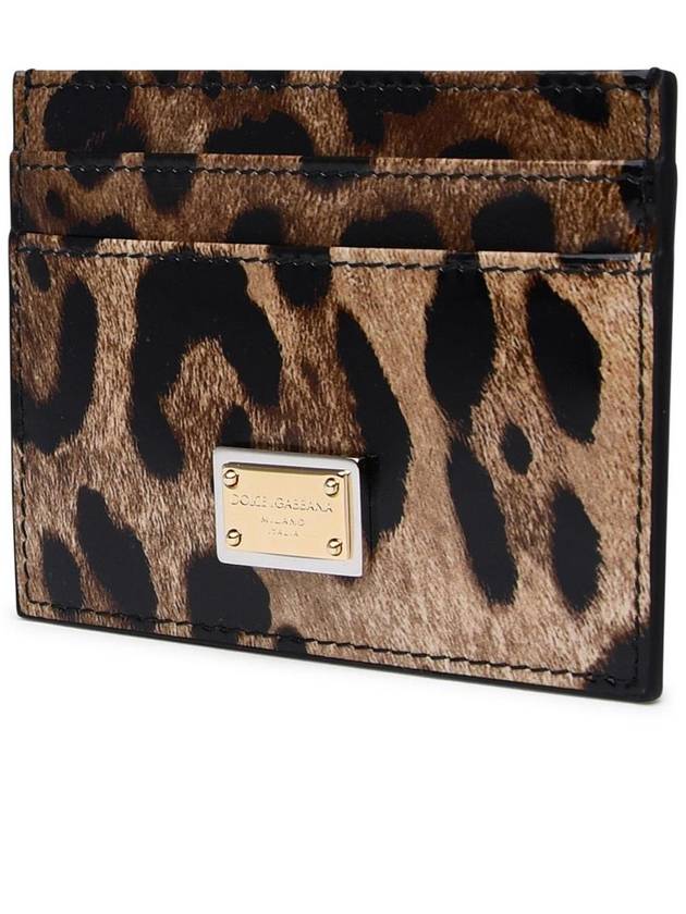 Leopard Print Leather Card Wallet Brown B0020373863 - DOLCE&GABBANA - BALAAN 3