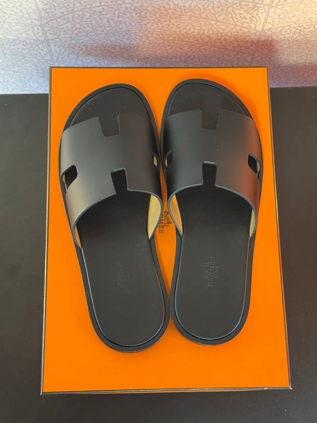 Hermes Chypre H Logo Calfskin Sandals Black - HERMES - BALAAN 4