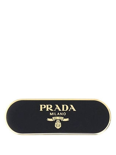 Round Metal Hair Clip Black - PRADA - BALAAN 2