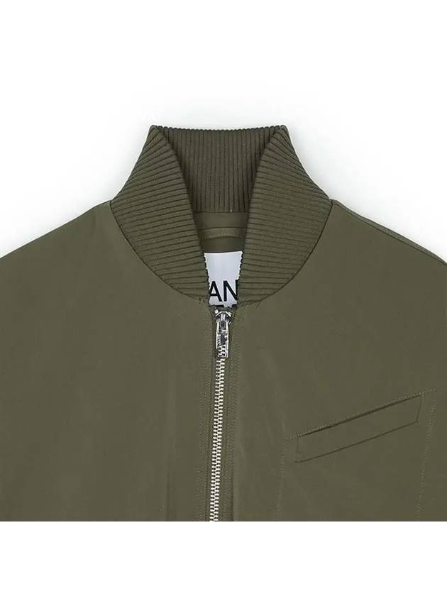 Drop Oversized Zipper Twill Bomber Jacket Kalamata - GANNI - BALAAN 4