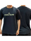 Stitches Two Embroidery Short Sleeve T-Shirt Navy - STONE ISLAND - BALAAN 2