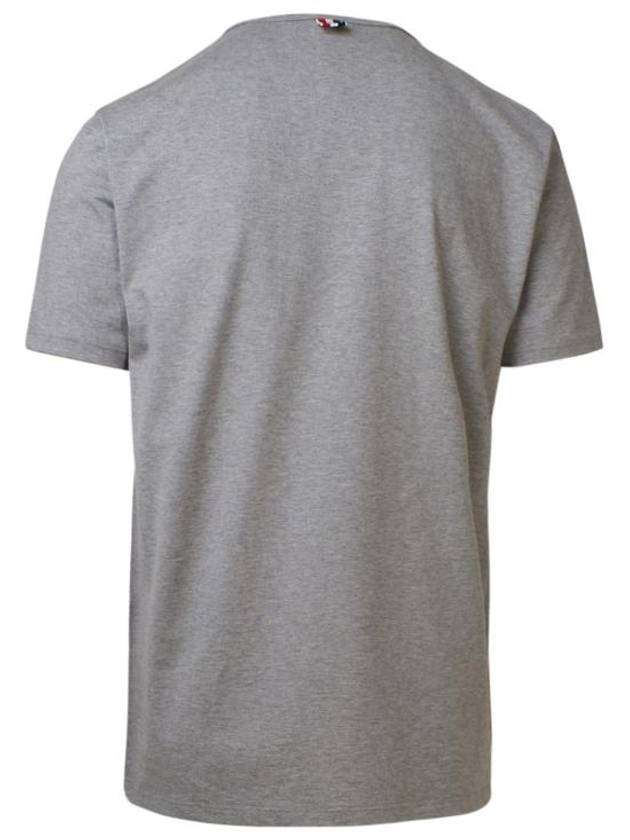 Men's Medium Weight Jersey Tipped Pocket Crewneck Short Sleeve T-Shirt Light Grey - THOM BROWNE - BALAAN 4