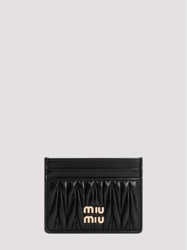 Matelasse Nappa Leather Card Wallet Black - MIU MIU - BALAAN 2