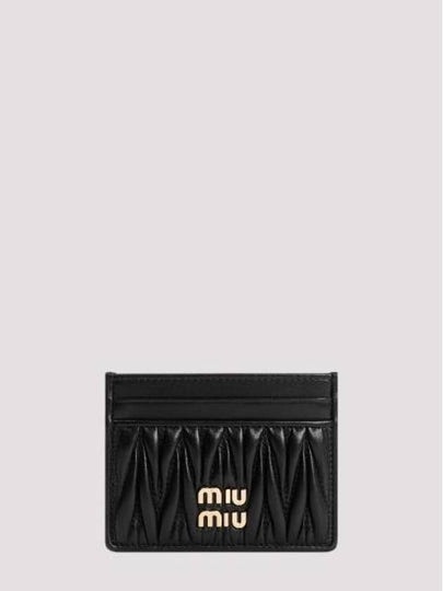 Matelasse Nappa Leather Card Wallet Black - MIU MIU - BALAAN 2