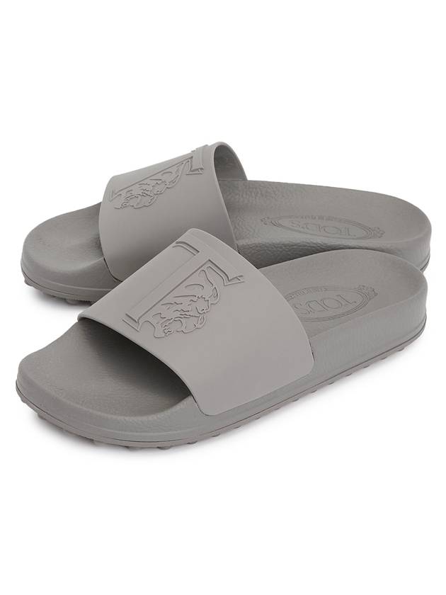 Women's Embossed Logo Slippers Grey - TOD'S - BALAAN 2