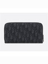 Oblique Jacquard Zipper Long Wallet Black - DIOR - BALAAN 3