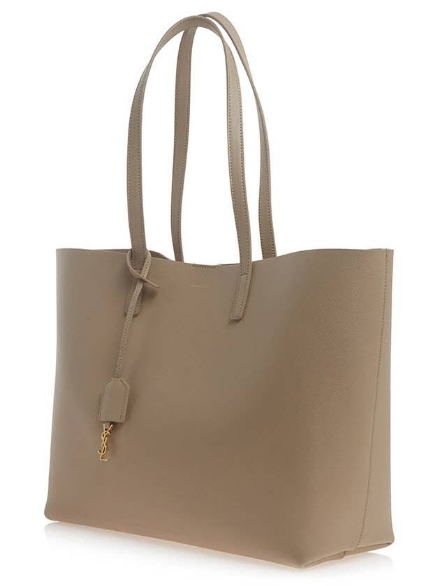 East West Shopper Tote Bag Dark Beige - SAINT LAURENT - BALAAN 3